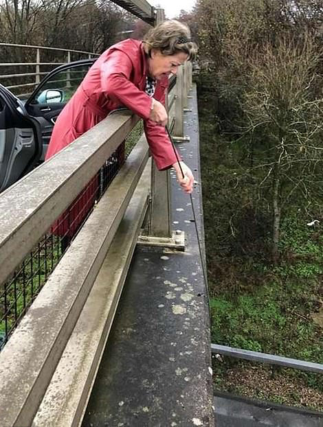 Villagers from Mersham, near Ashford, used ropes to lower much-needed food supplies to hungry truckers waiting to cross into France