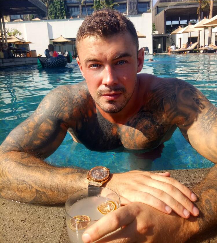 The male model taunted police with 'Boss life' poolside posts