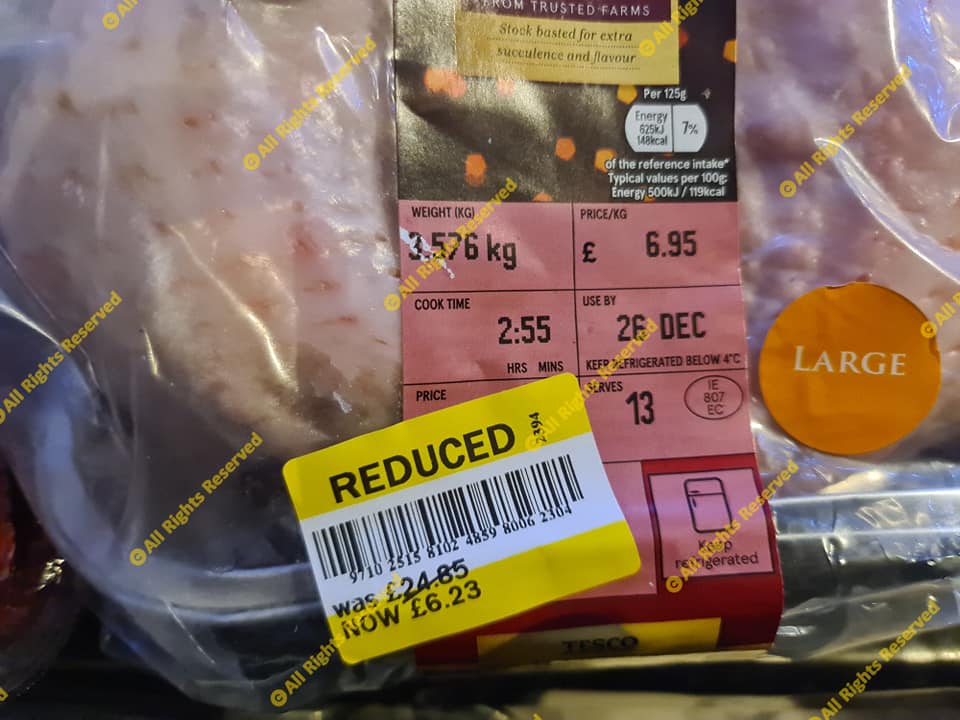 Christmas turkeys were marked at £6.23