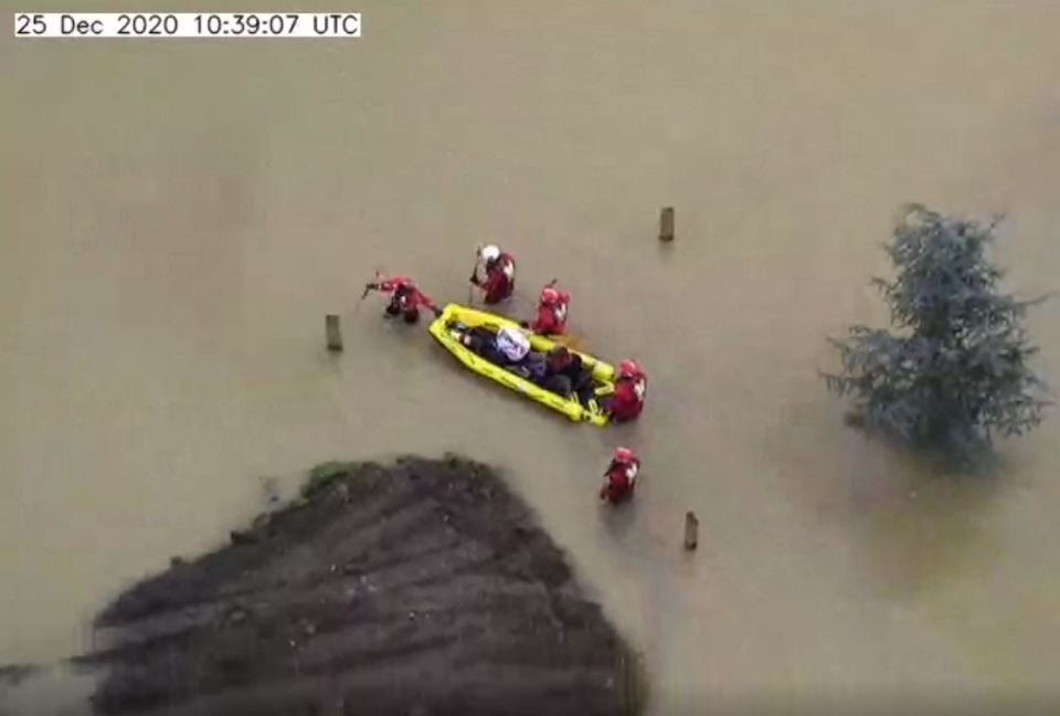 Beds Fire & Rescue rescue people during yesterday's floods 