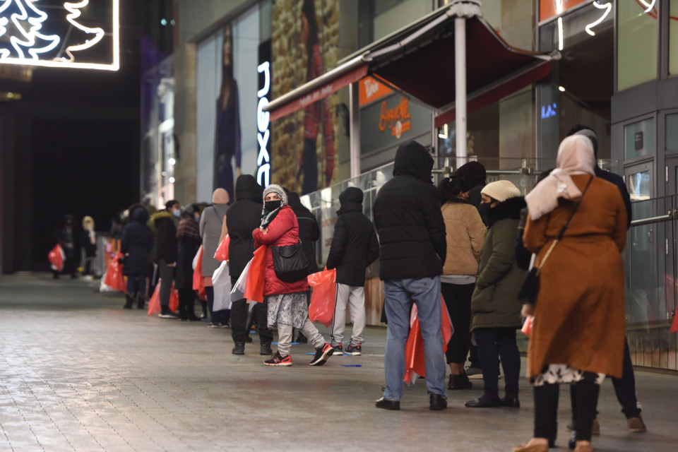 Shoppers in Birmingham queued from 4am outside Next at the Bullring Shopping Centre