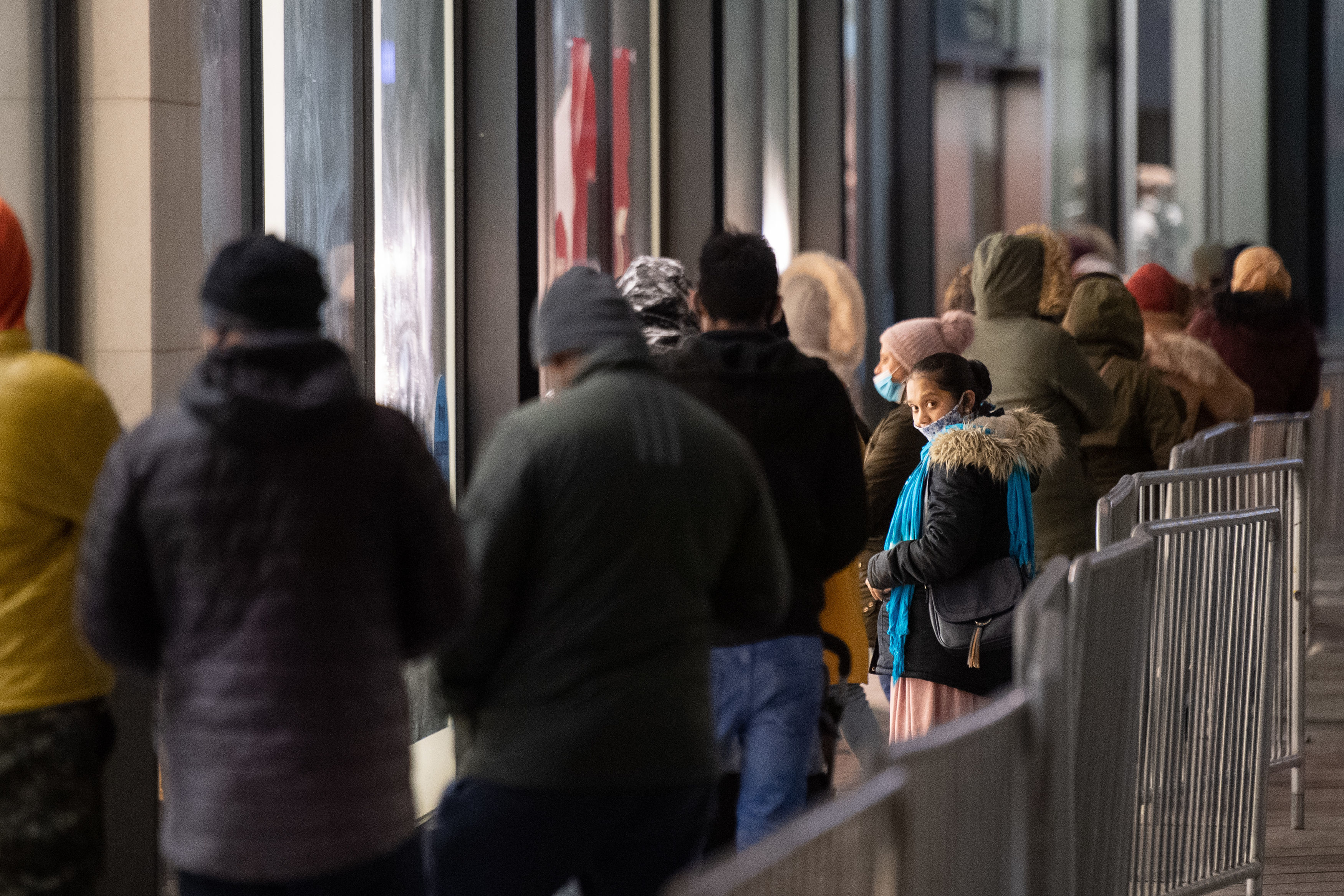 In Leicester, crowds waited to get into Next yesterday morning