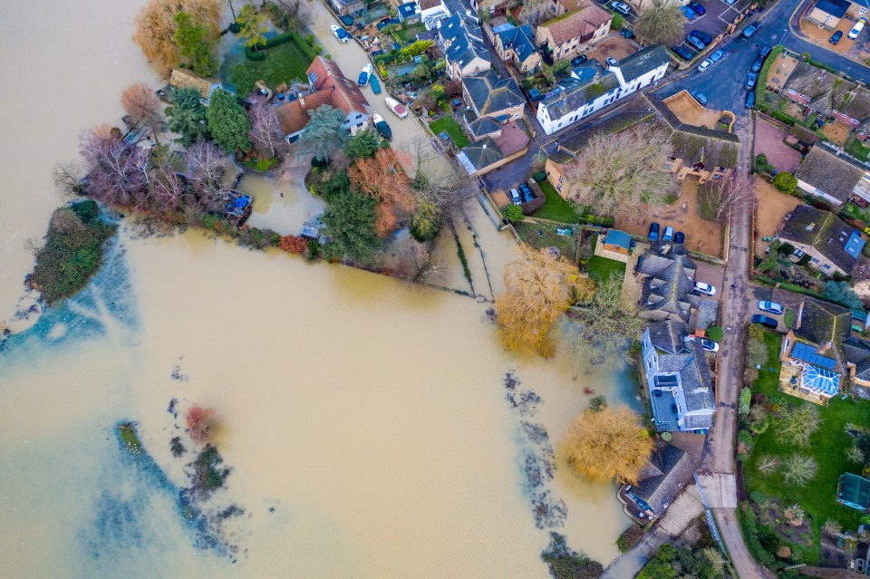 St Ives in Cambridgeshire on Boxing Day after the River Great Ouse burst its banks