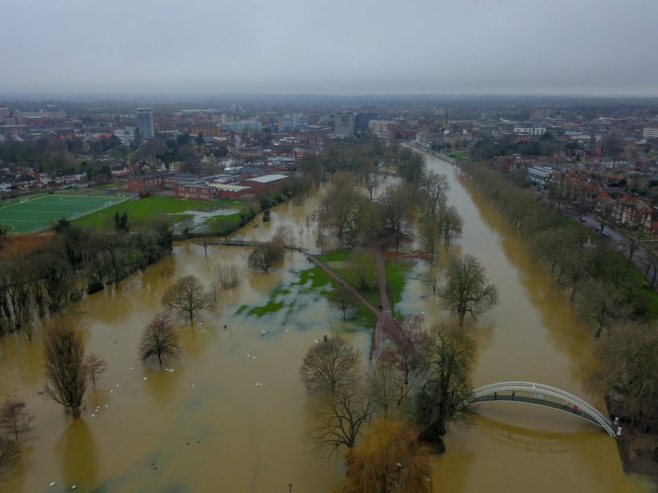 The surrounding areas have been completely flooded