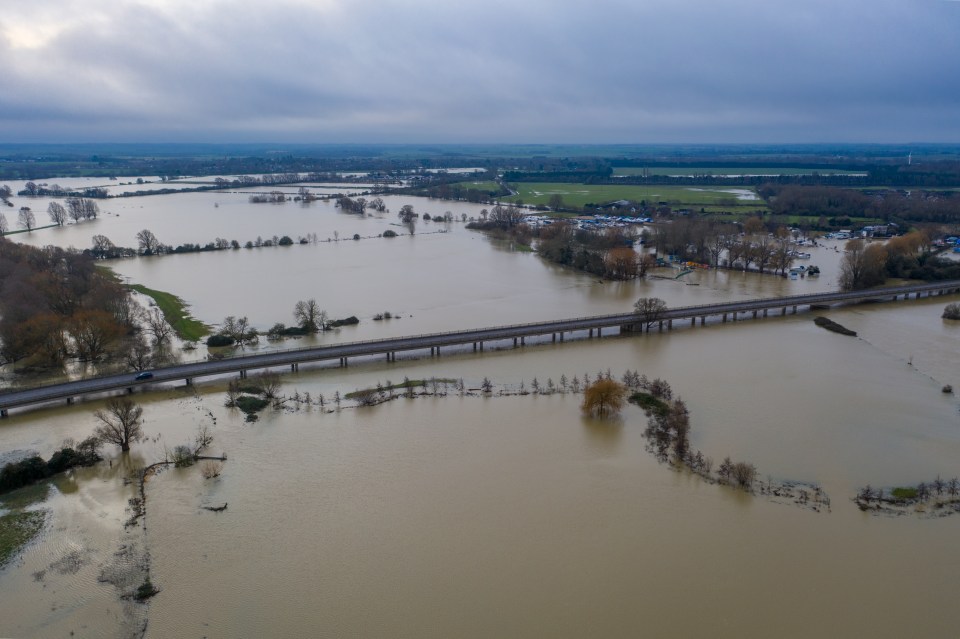 The flooded areas around Cambridgeshire 