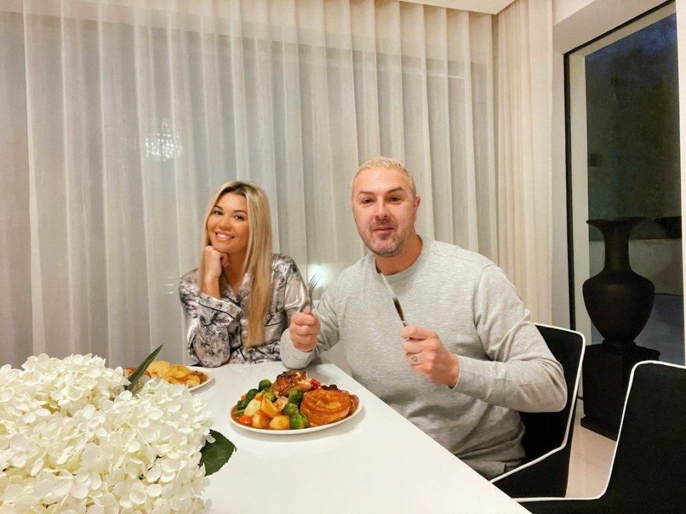 Paddy and Christine had a full roast dinner on the big day