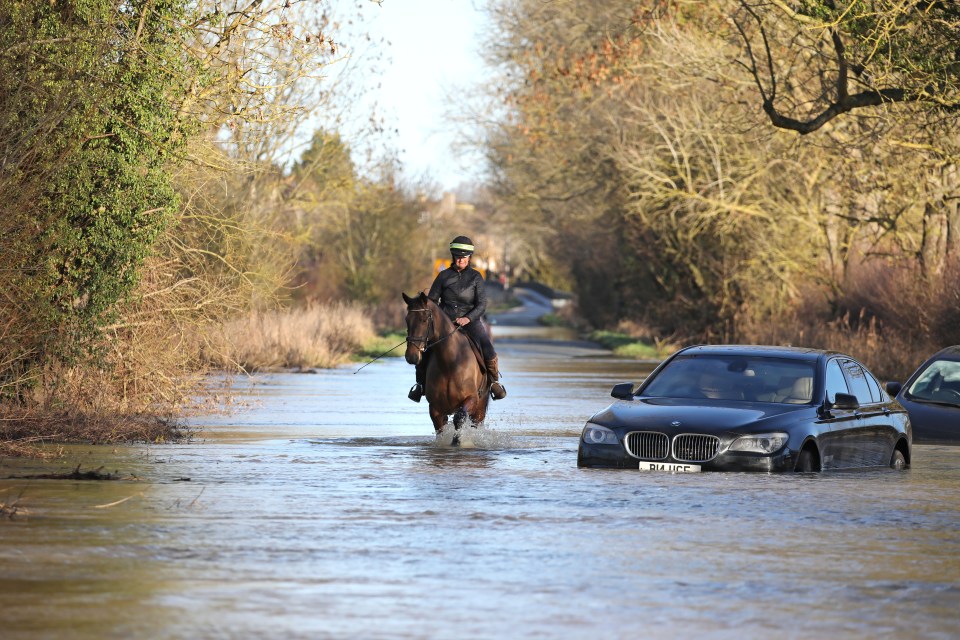 The whopping weather system has caused widespread flooding in some areas, including in Peterborough, Cambridgeshire