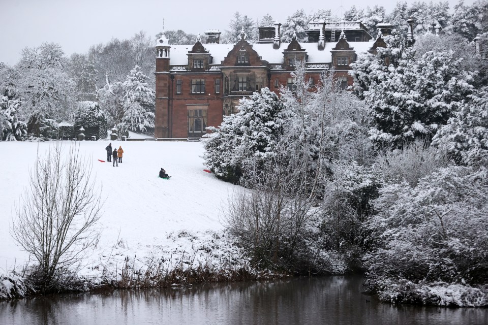 Keele University in the snow