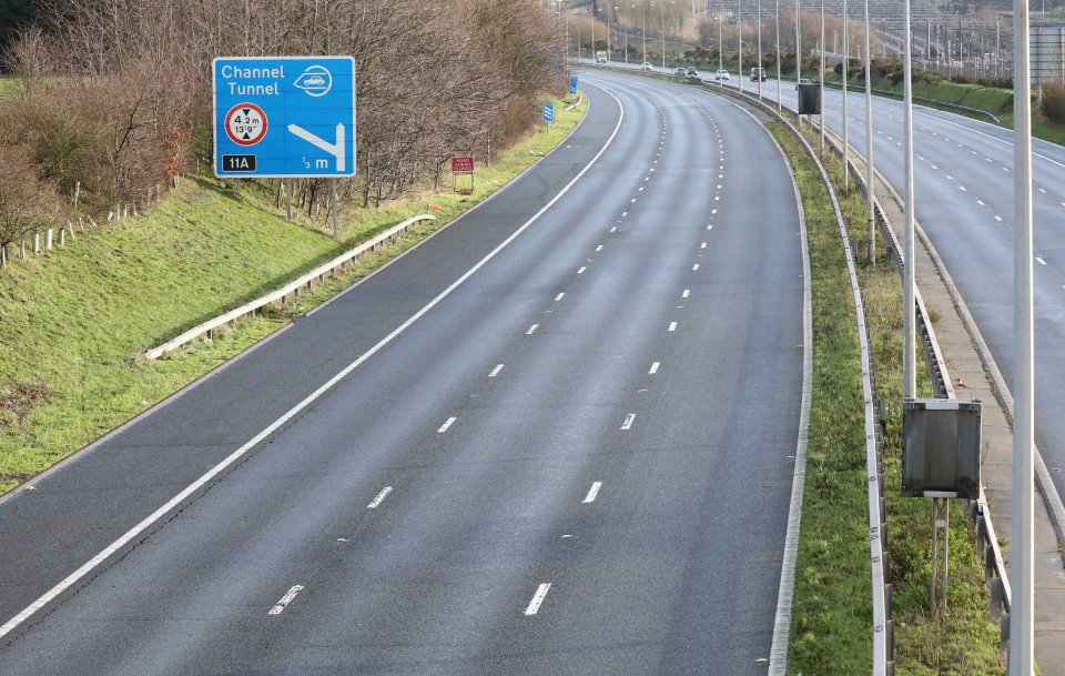 Pictures yesterday showed the empty M20 at the junction 11a