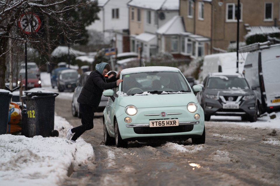 Conditions are treacherous on roads around the South Yorks city