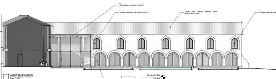 A design image submitted as part of the planning application shows the outside of the planned structure