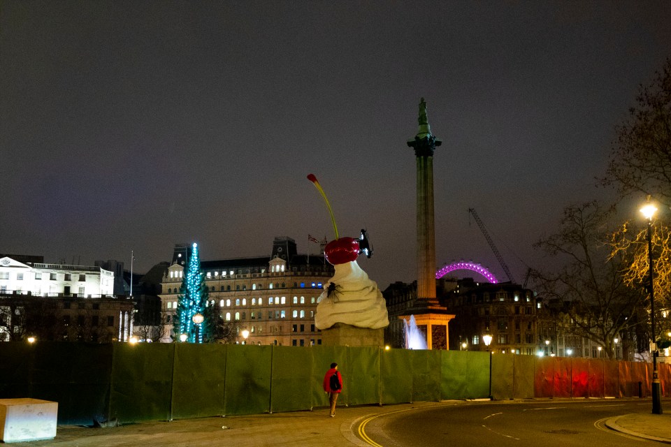 Trafalgar Square - usually the centre of New Year's celebrations in London - was boarded up to deter revellers