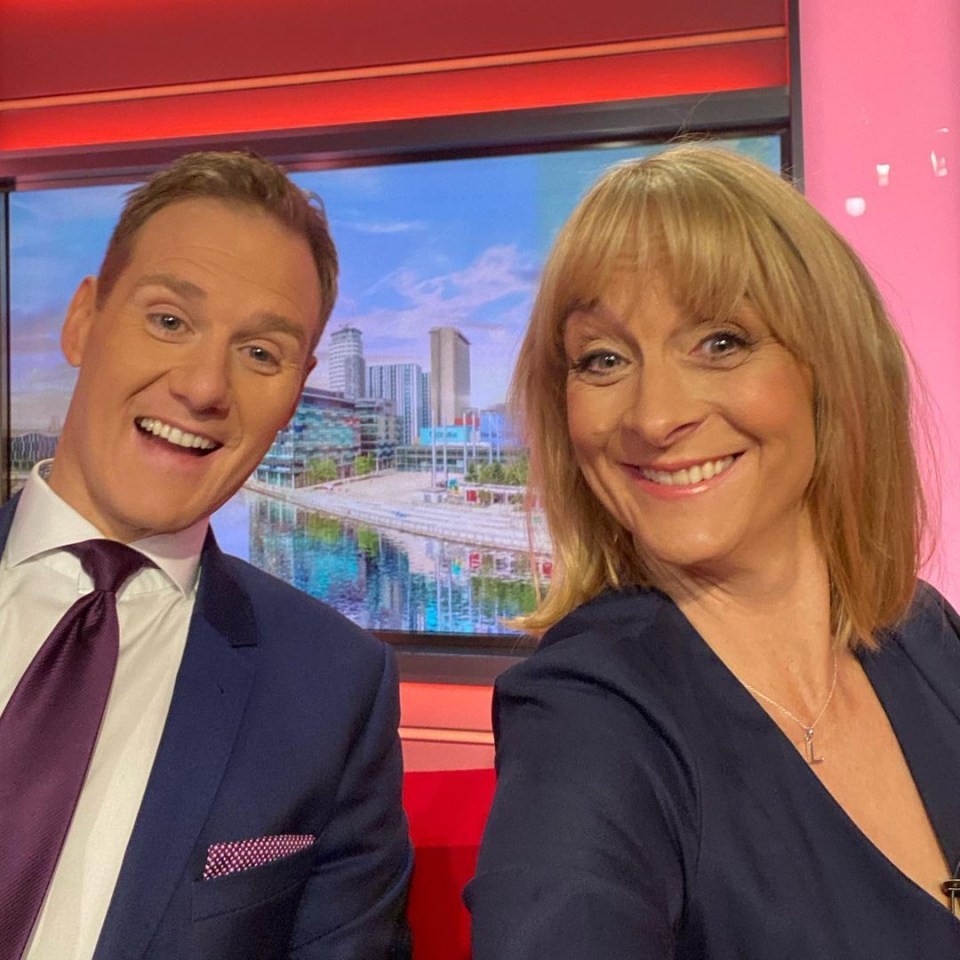 Louise Minchin with her co-host BBC Breakfast co-host Dan Walker