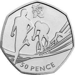 The Triathlon coin is also part of the Olympics release