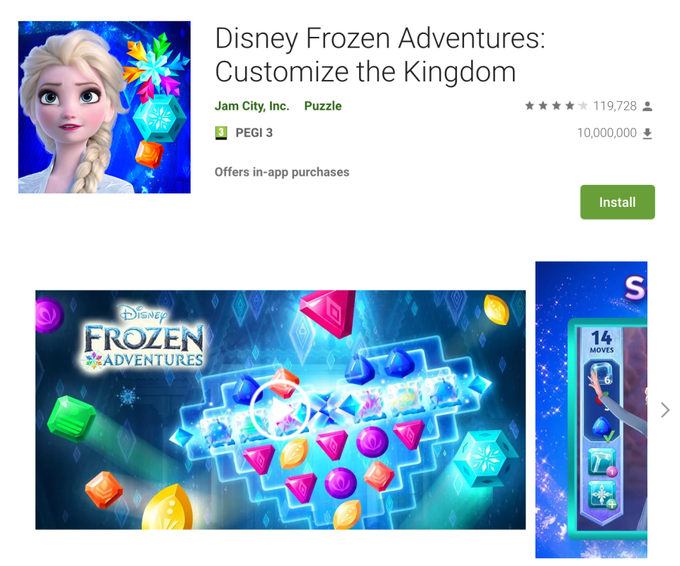 Frozen fans might find this game fun