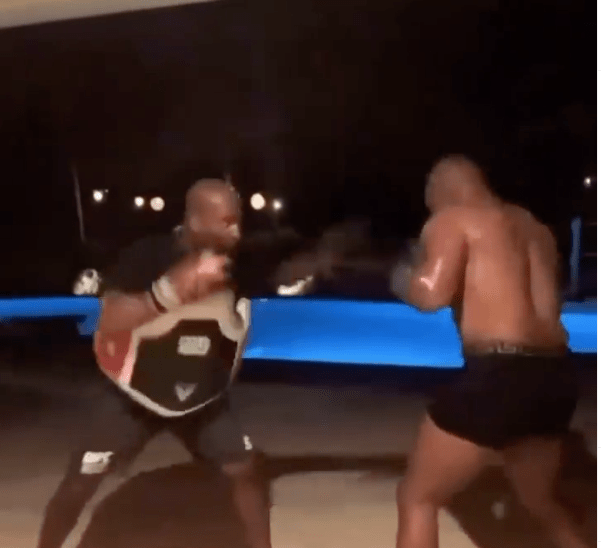 Mike Tyson training again for the first time since his comeback