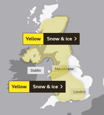 The Met Office has issued weather warnings for much of the UK on Monday