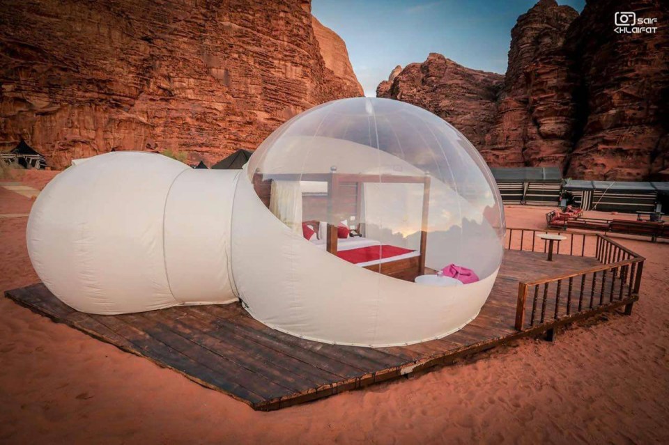 Camp in a luxe pod at Wadi Rum Night Luxury Camp and gaze at the special night-sky views