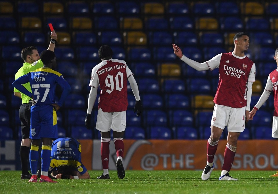 The ref wasted no time in showing the Frenchman a second yellow