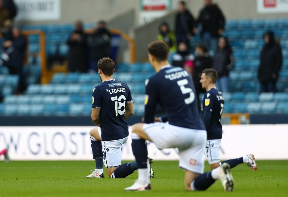 Some fans booed as Millwall players took the knee