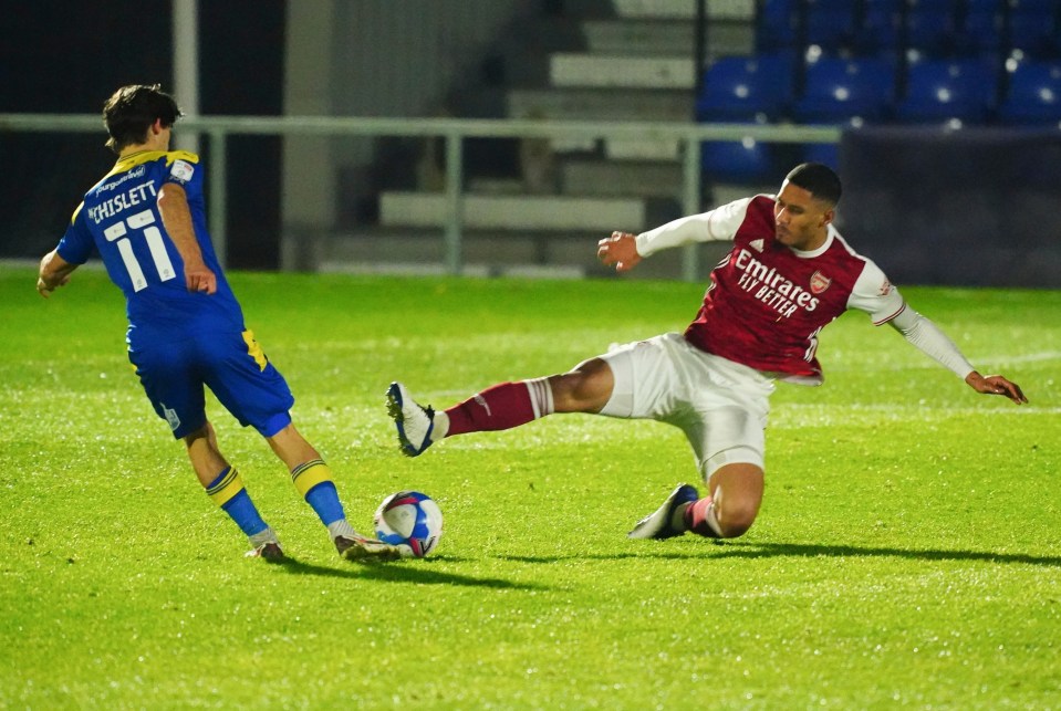 The 19-year-old lunged for the ball after slipping and losing control of it