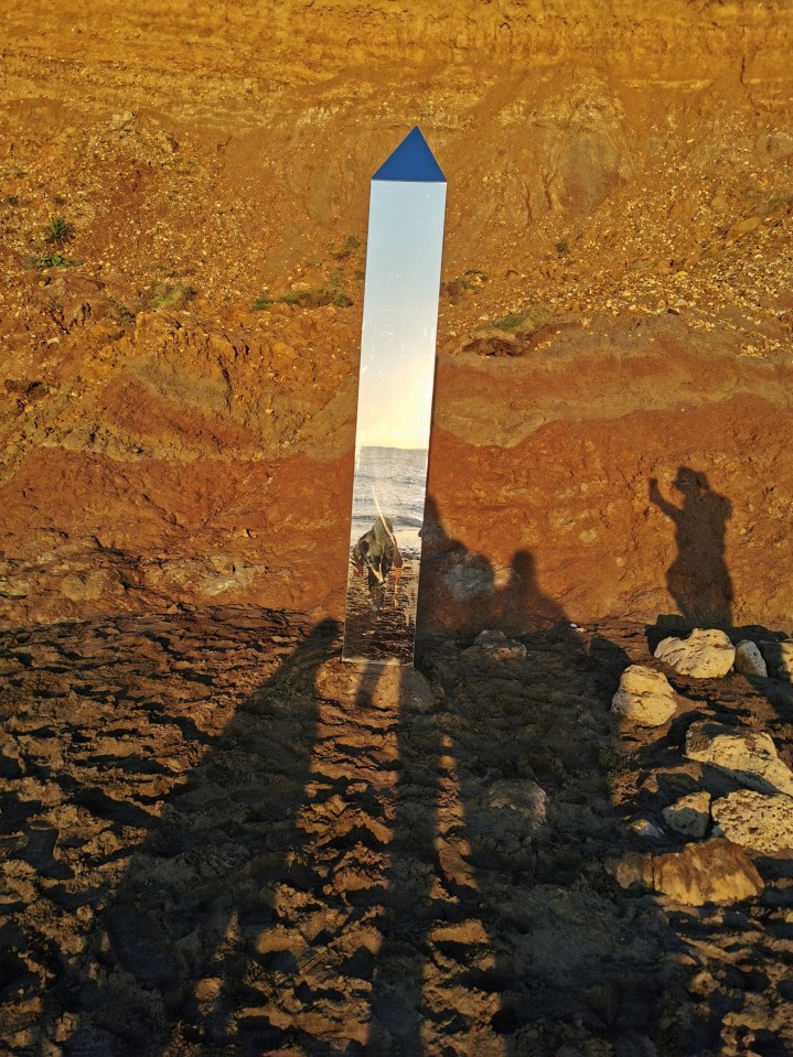 The Isle of Wight monolith caused quite a stir among locals who flocked to the beach to take a look