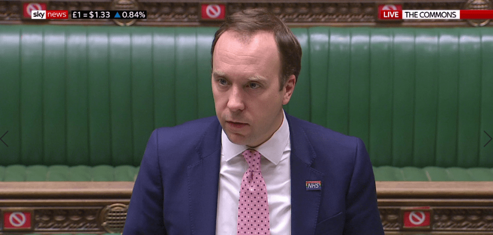 Matt Hancock told MPs of the news this afternoon