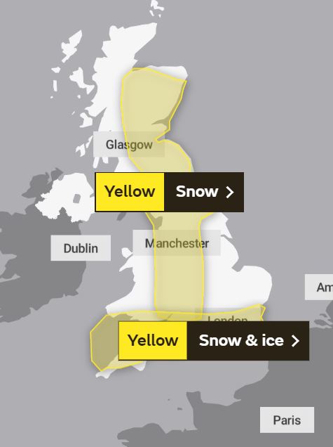 Warnings for Scotland and the north remain in place right up until late afternoon on New Year's Day