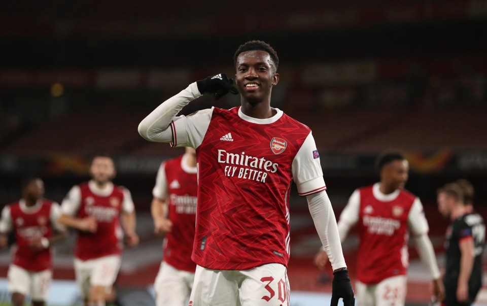 Arsenal will snub interest from West Ham in striker Eddie Nketiah