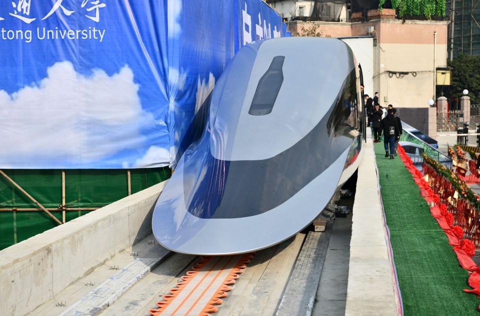 The train has been designed in an aerodynamic shape