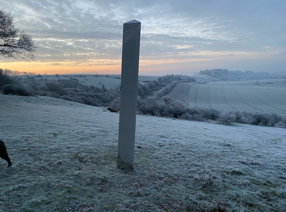 The monolith was complete with a Happy New Year message