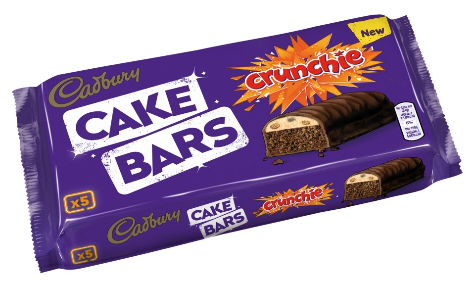 Get a pack of the new Cadbury Crunchie Cake Bars at Asda for £1.60