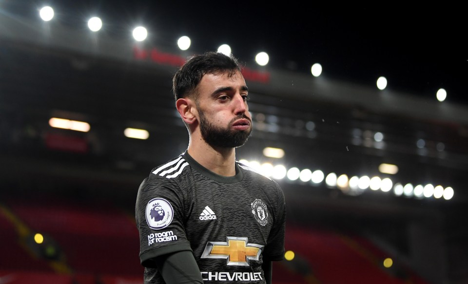 Bruno Fernandes spurned Man United's best chance in the 0-0 draw with Liverpool