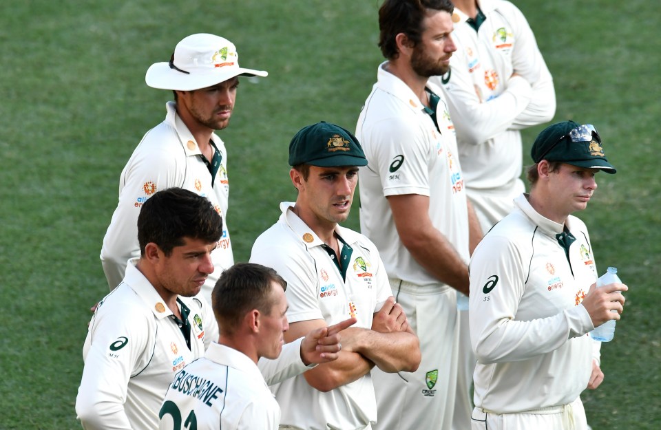 The Aussies looked gutted after the winning runs were hit