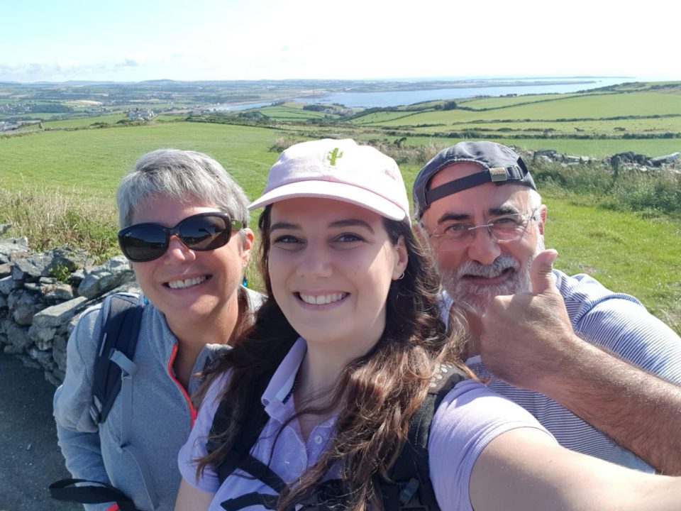 Anne pictured with her daughter Peggy, 28, and husband Bernard, 61, while taking Niraparib