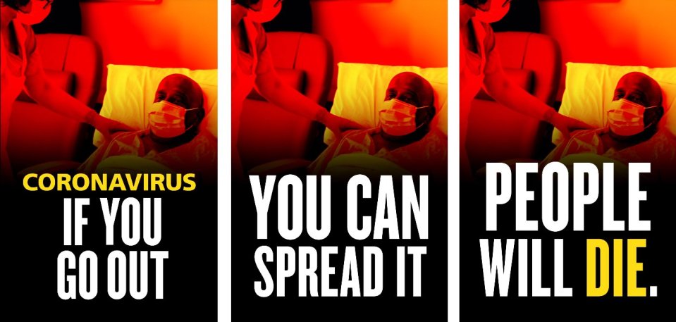 A government ad warned Brits that going out unnecessarily could mean spreading the virus