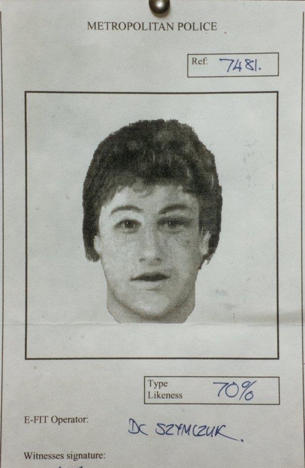 Met Police e-fit of the killer, who managed to escape in broad daylight in 1991