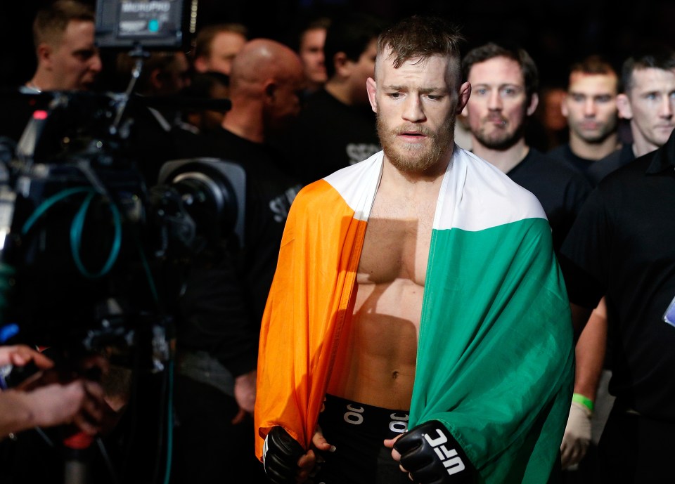 McGregor walks to the Octagon for his debut in the UFC in 2013