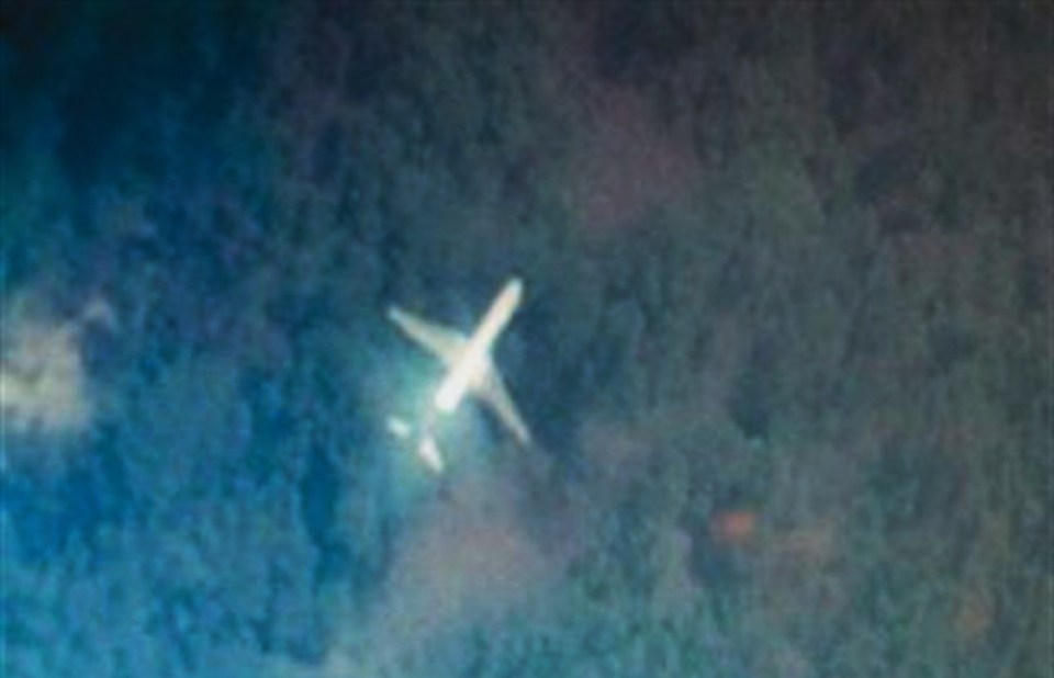 A satellite image of the doomed Malaysian plane