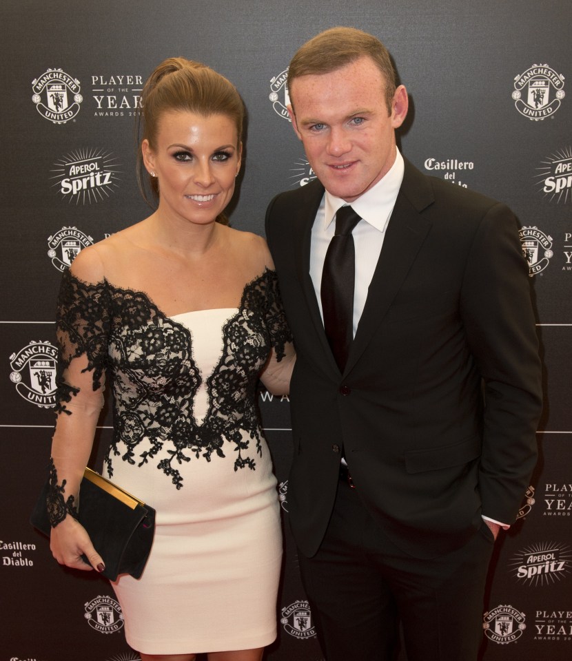 Coleen Rooney is seen here with husband Wayne