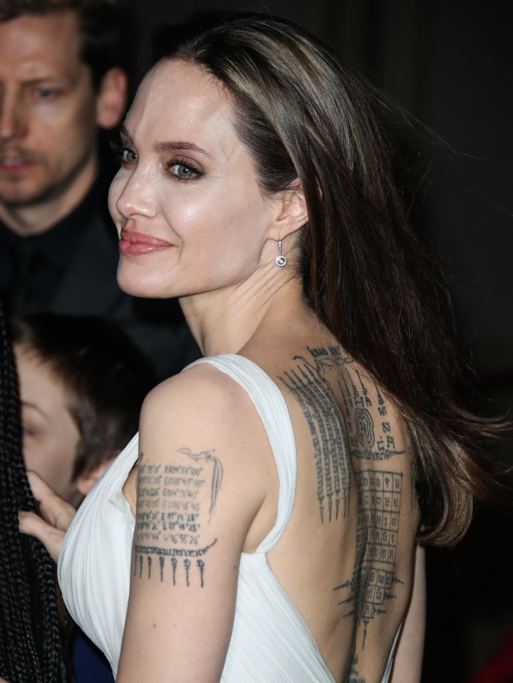 Angelina has plenty of other inkings to make up for them