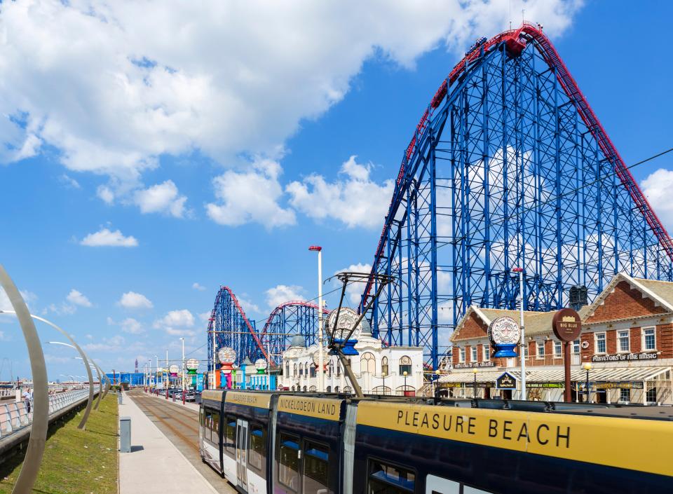 Blackpool Pleasure Beach is famous for the Big One rollercoaster