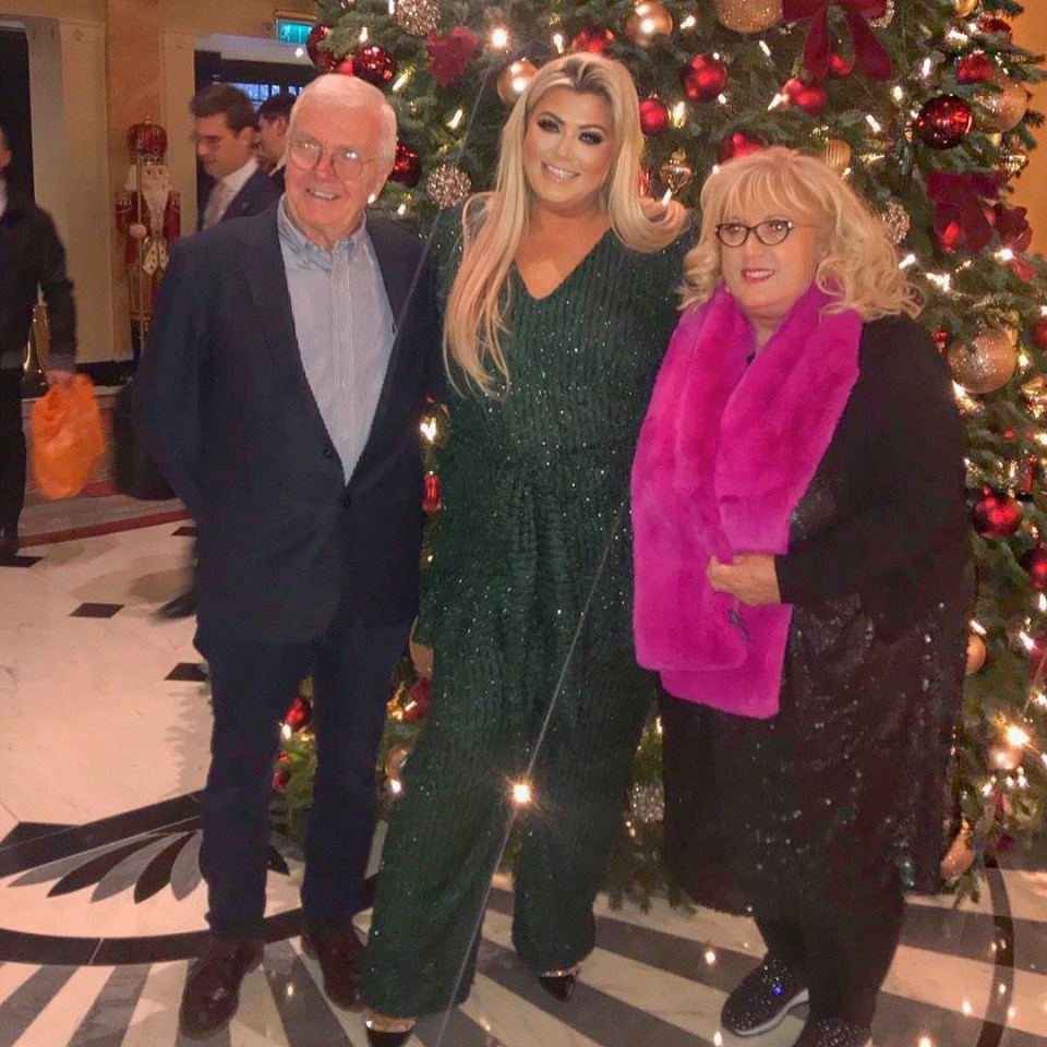 Gemma Collins with her parents Alan and Joan