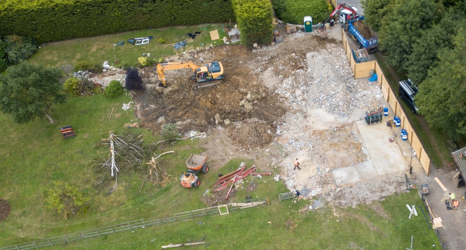 The couple have demolished a £1.3 million farmhouse and are building a five-bedroom house in Essex