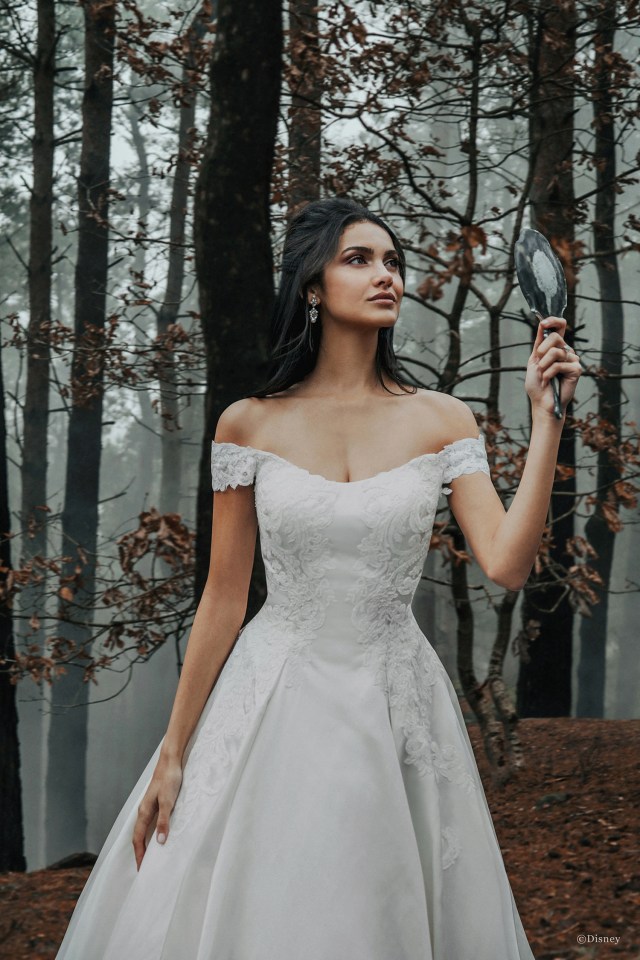 You can now walk down the aisle like one of your favourite movie princesses, thanks to a beautiful Disney collection at Allure Bridal. Pictured is the Belle