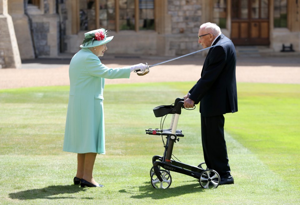 Last July Captain Tom was knighted by the Queen