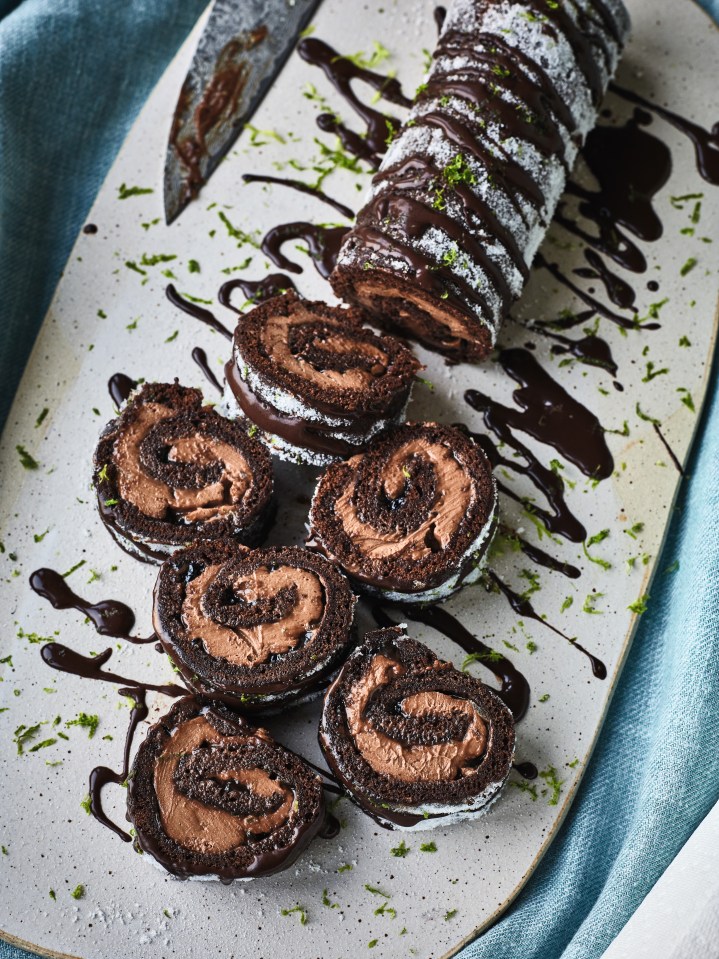 This roulade is extra chocolatey and indulgent