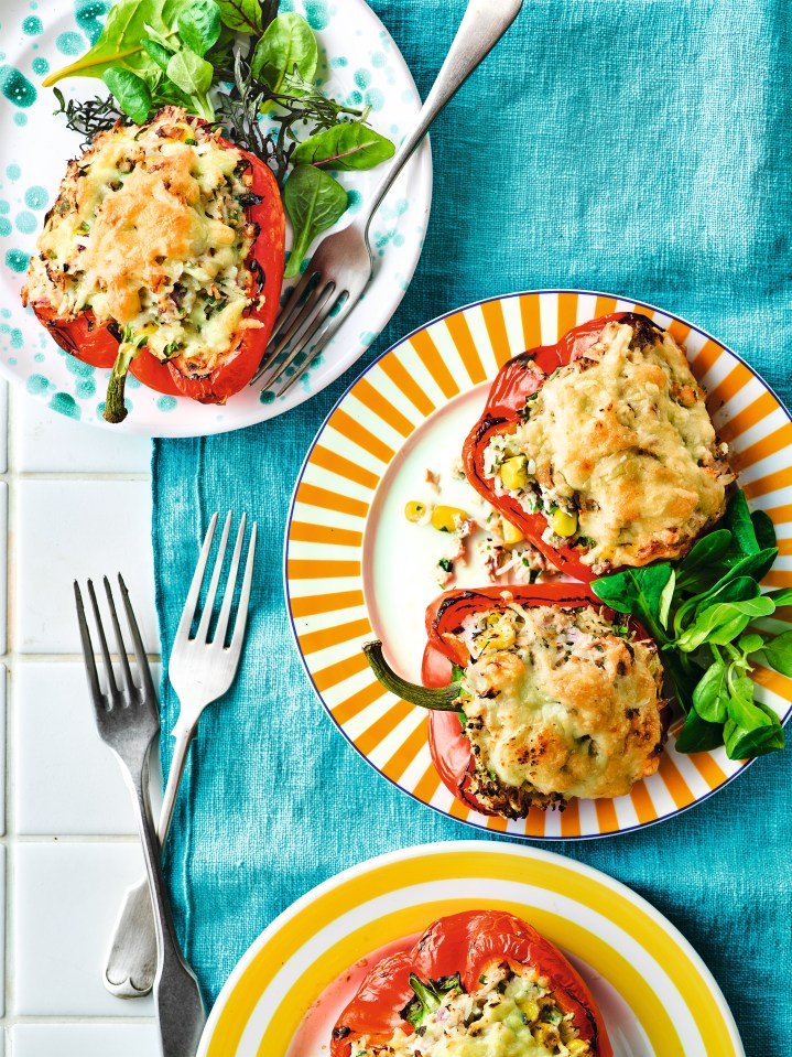 Pinch of Nom is full of easy recipes like these tuna melt peppers