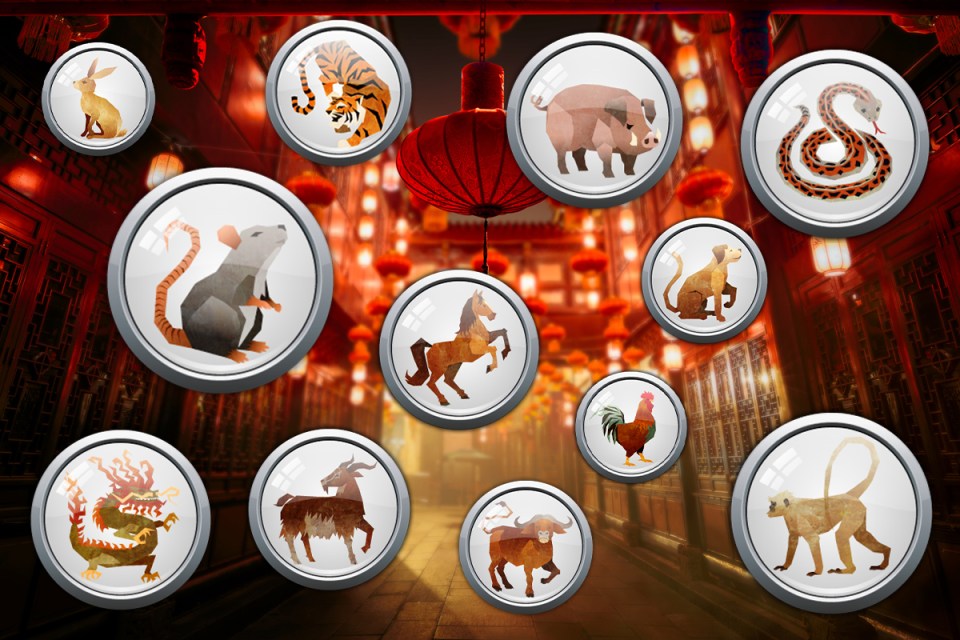 The 12 animals of the Chinese zodiac