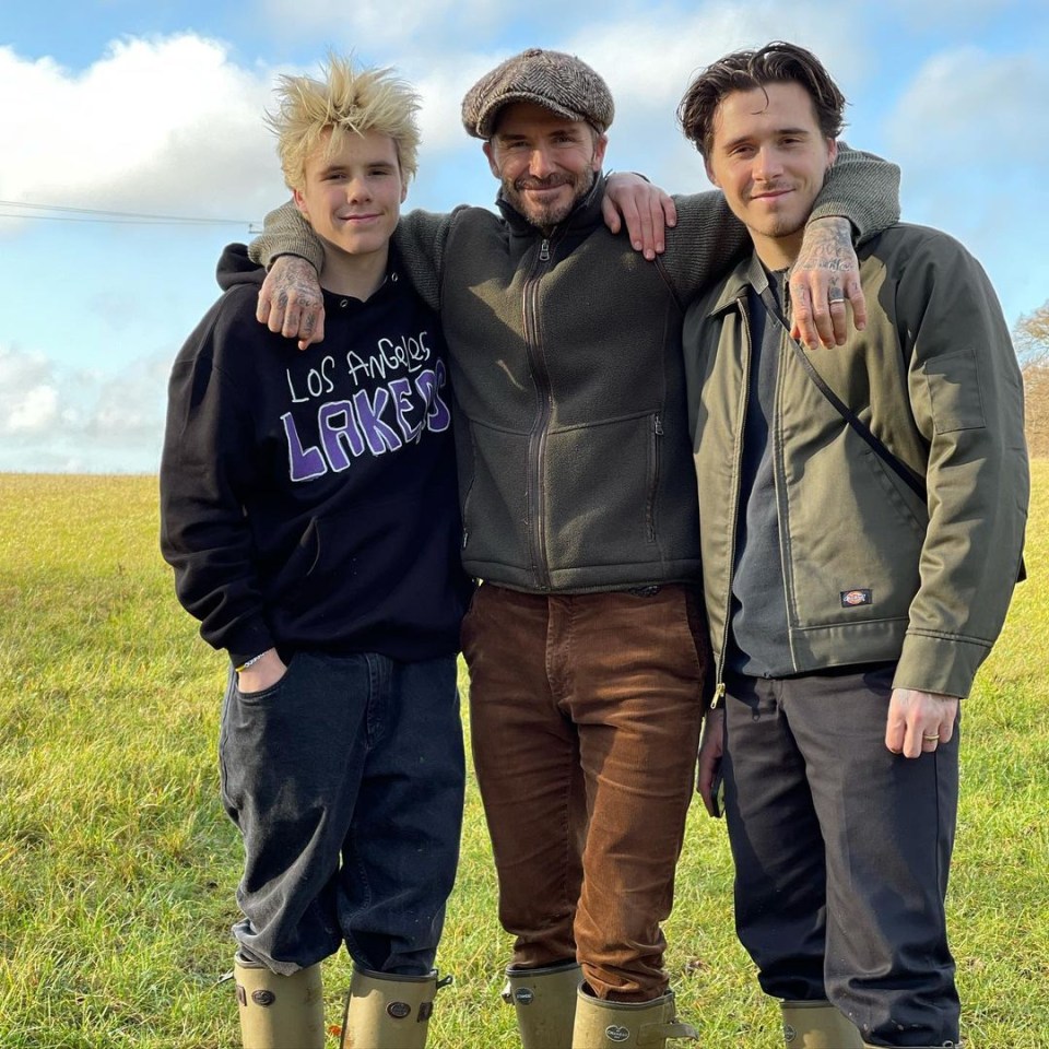 David with two of his sons, Cruz, 15, and Brooklyn, 21